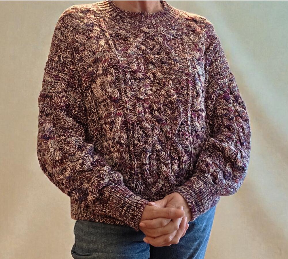 Isabel Marant Etoile Lenz Sweater Jumper Cableknit Chunky Purple sz XL or 44